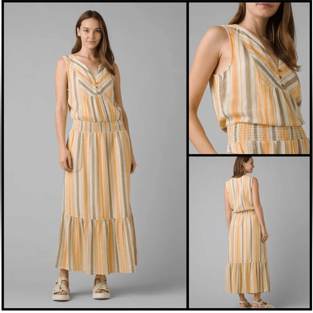 PrAna California dreaming Golden Hour dress 💗stripes 💗 NWT 💗 small
